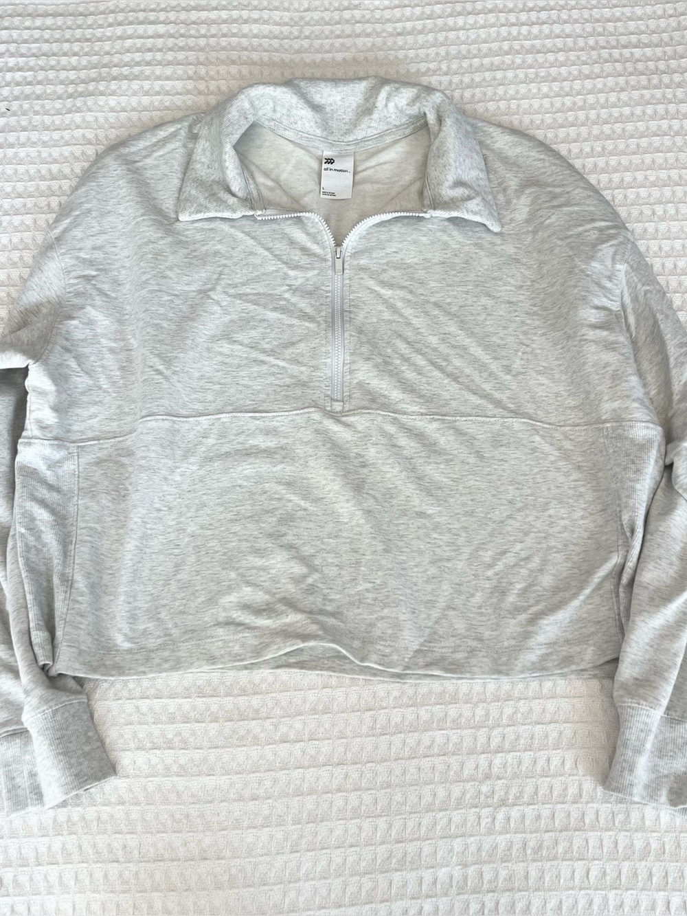 all in motion Light Gray Quarter-Zip Pullover Sweatshirt
